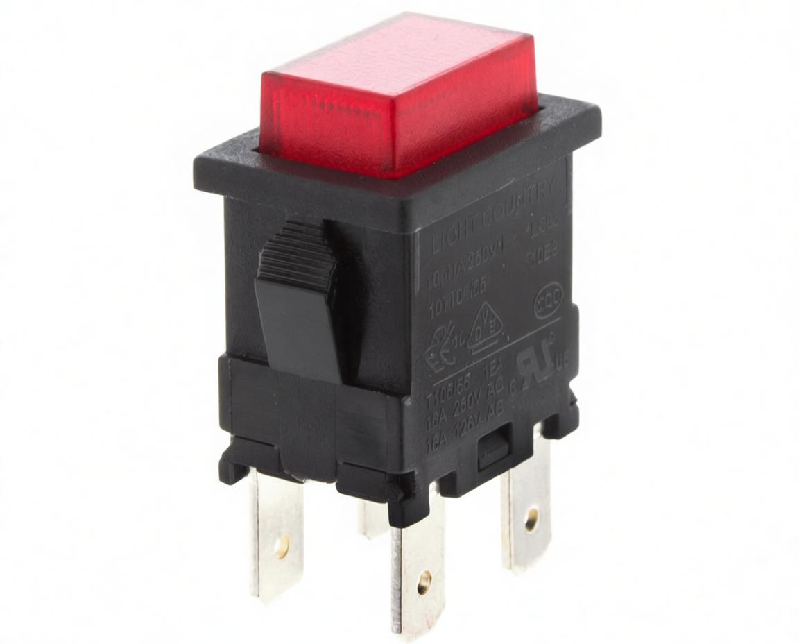 INTERRUPTOR CALDERA FLECK ROJO Ø 20 mm. - 066.36.0001