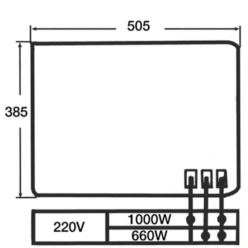 PLACA ESTUFA ELÉCTRICA 505x385mm 1000W - 388.72.2100