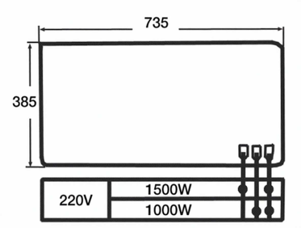 PLACA ESTUFA ELÉCTRICA 735x385mm 1500W - 388.72.2150
